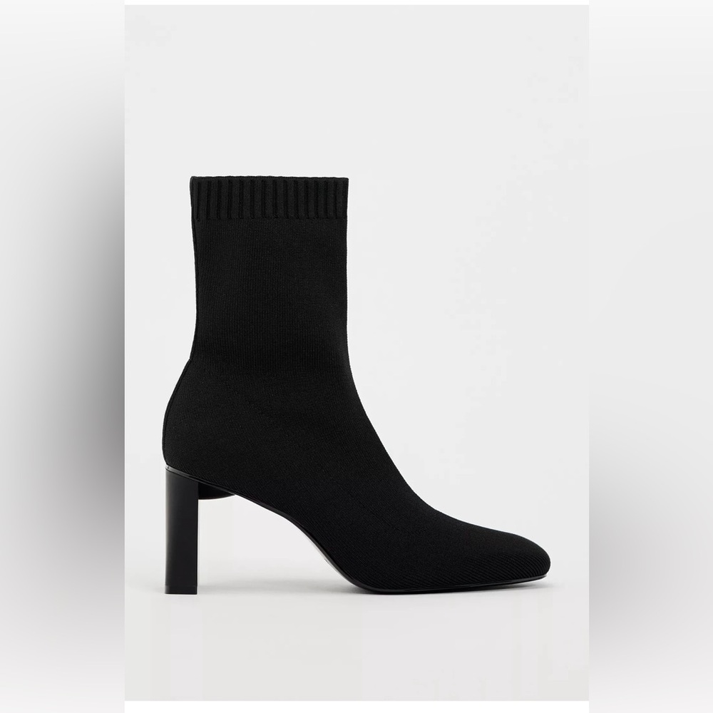 New Zara  Fabric Heeled Ankle Boots